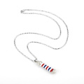 Classic Barber Shop Pole 3D Barber Pole Metal Chain Pendant Necklaces Hip Hop Barber Hairdresser Gothic Necklaces